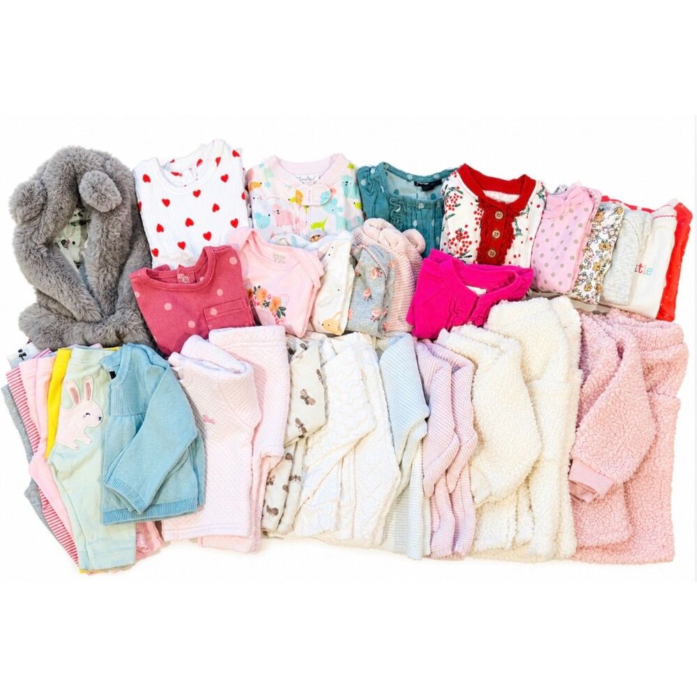 Girl 36 Piece Clothing Bundle Size 3-6 months - Kissy Kissy, Gap, Old Navy
